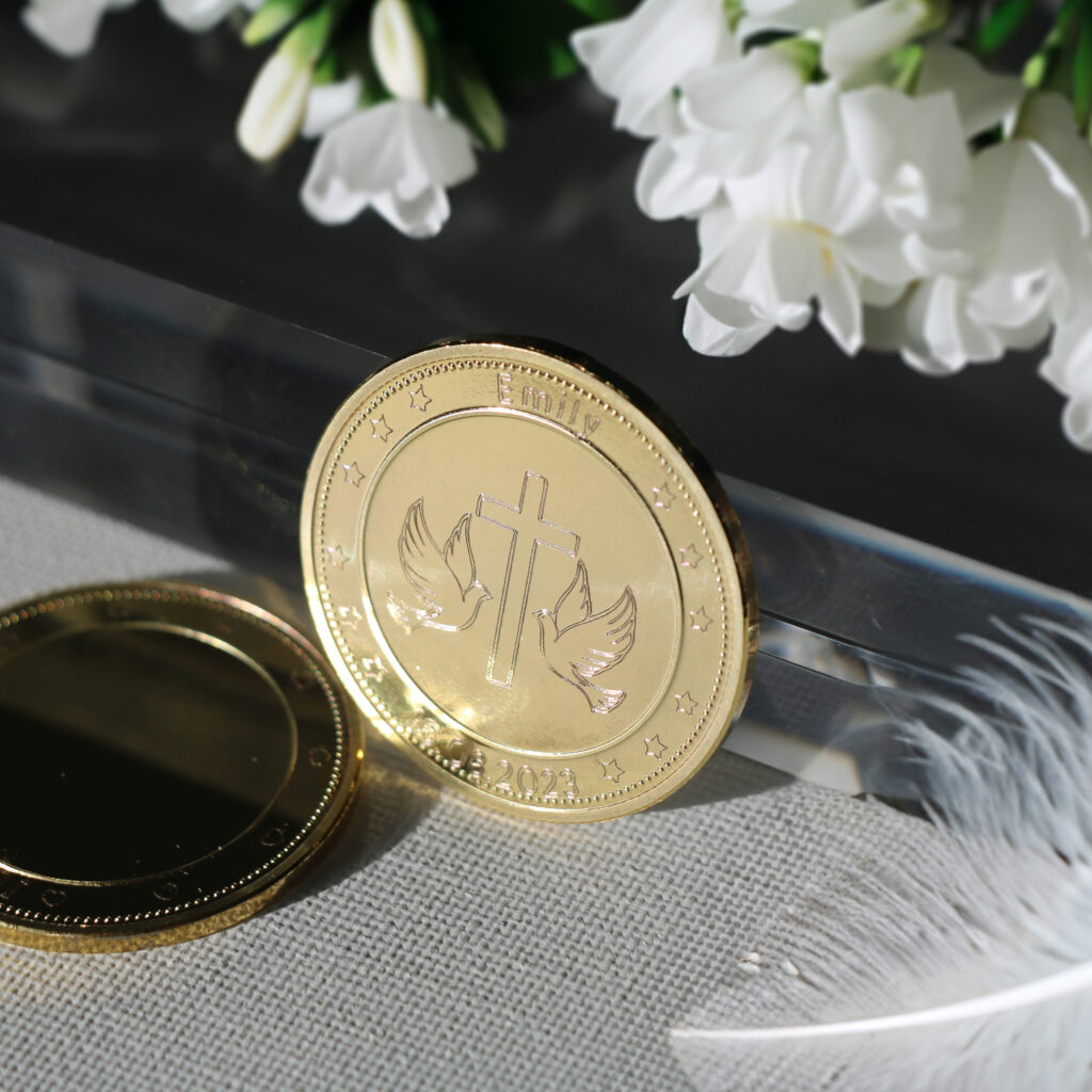 engraving a gold coin