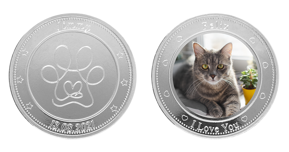 personalized silver coin with picture