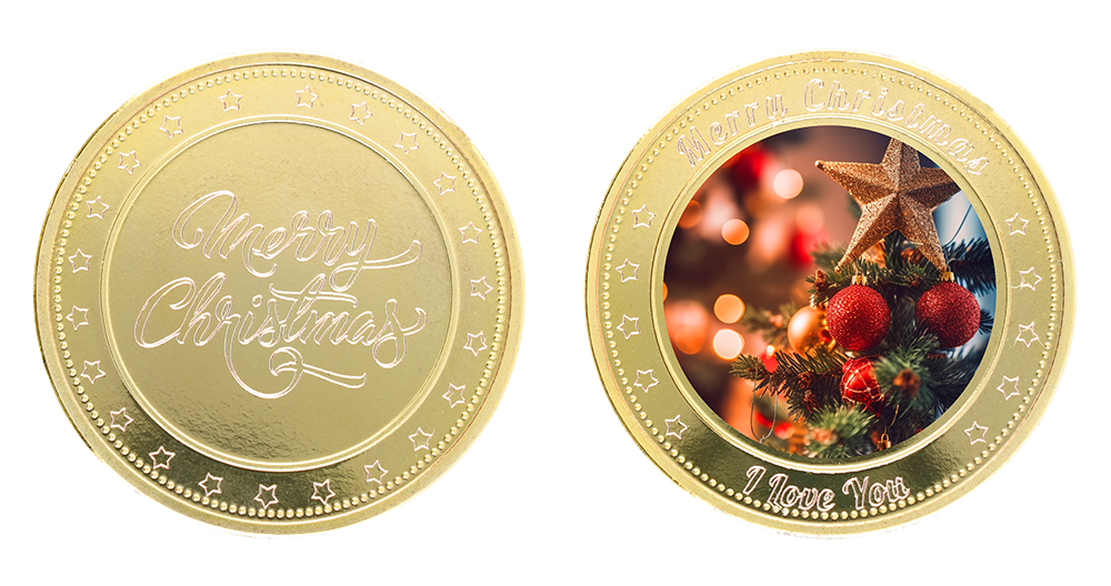 custom gold coin as christmas present